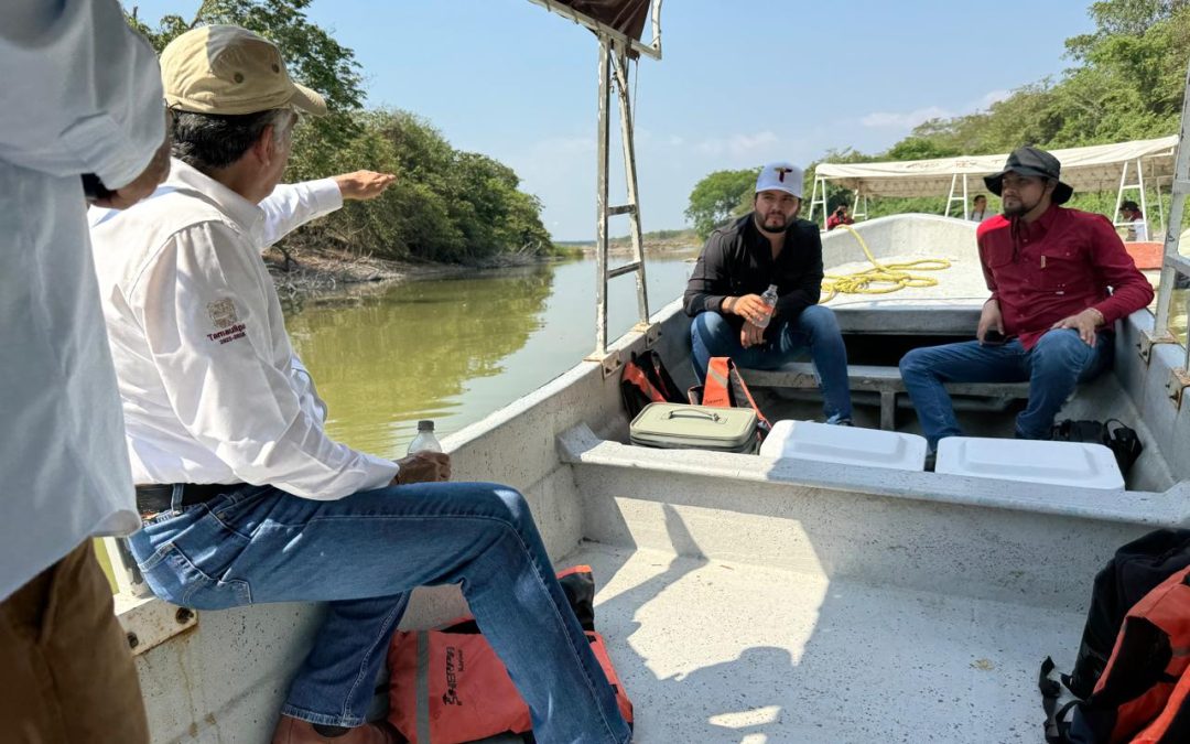 SUPERVISA AMÉRICO TRABAJOS DE DRAGADO EN EL SISTEMA LAGUNARIO EN EL SUR DE TAMAULIPAS