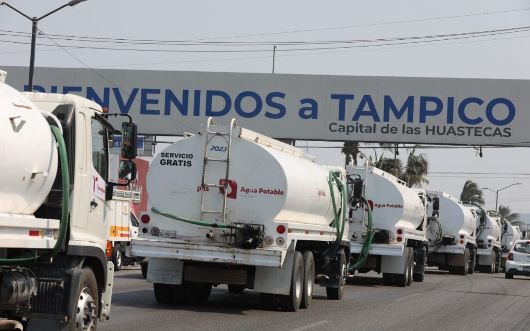 ENVÍA GOBIERNO DE TAMAULIPAS PIPAS PARA DISTRIBUIR AGUA EN LA ZONA SUR