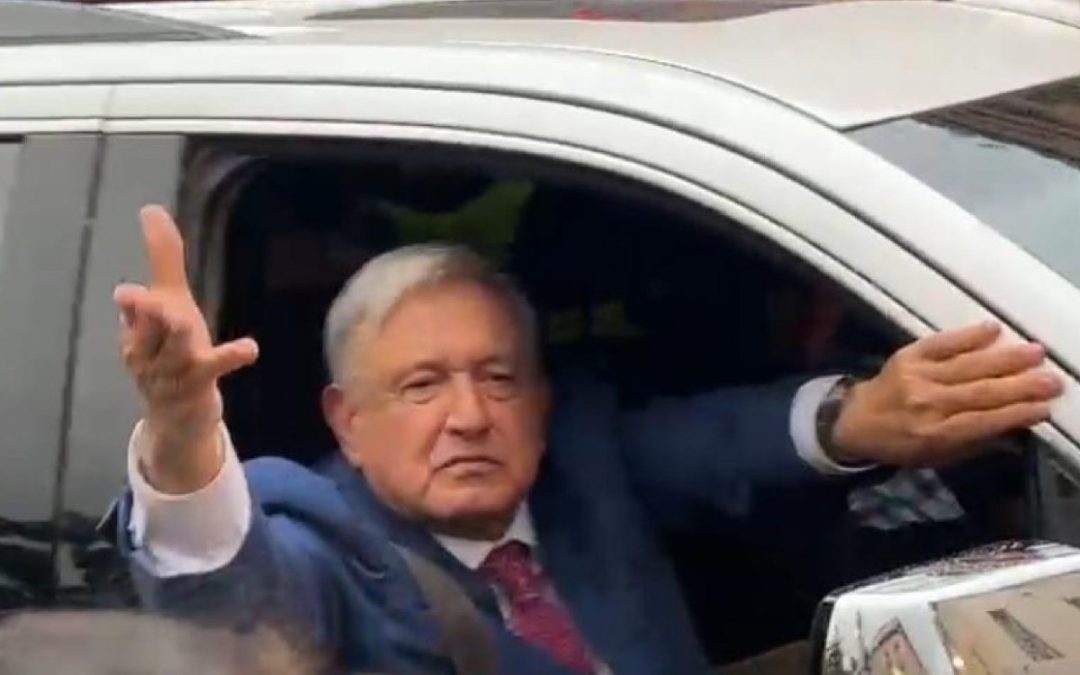 AMLO salió de Palacio Nacional y ya se fue a su casa de Tlalpan