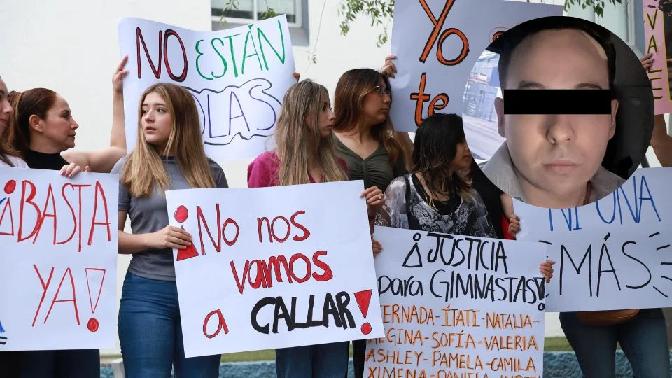 Mujeres protestan contra Damazo ‘N’, presunto abusador de gimnastas en Nuevo León