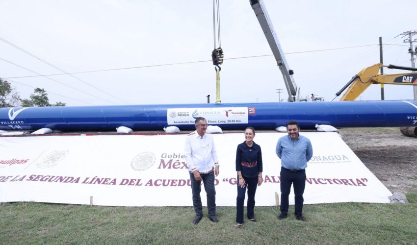 Presidenta Claudia Sheinbaum supervisó la construcción del nuevo acueducto de Ciudad Victoria