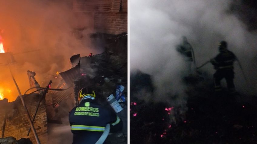 Fuerte incendio deja a una persona herida y consume domicilio en la colonia Pedregal de San Nicolás