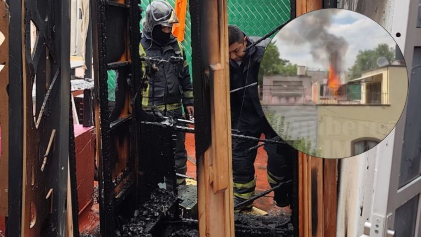 Azotea se prende en llamas por un sauna de madera en la colonia Condesa | VIDEO